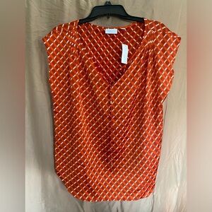 Women’s New York & Company geometric blouse size Large NWT